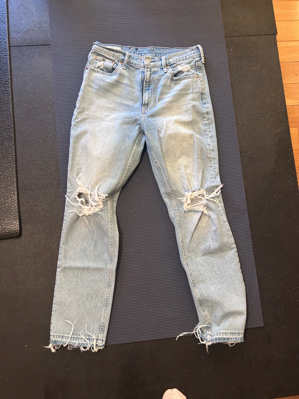 GAP Light Blue Straight Leg Distressed Jeans